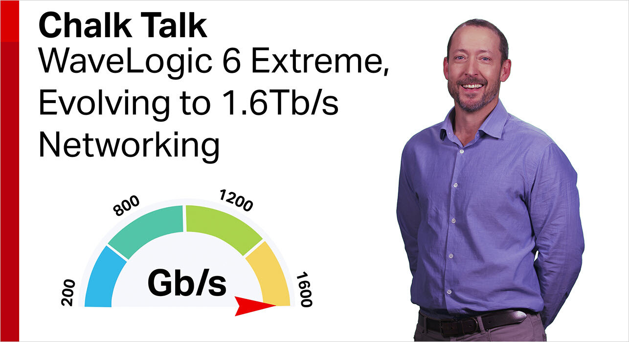 Joe Shapiro illustrating the WaveLogic 6 Extreme: Evolving to 1.6Tb/s Networking