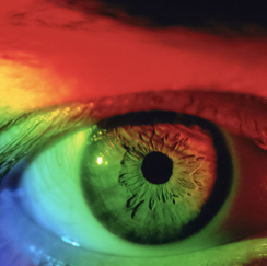 Eyeball with a rainbow overlay