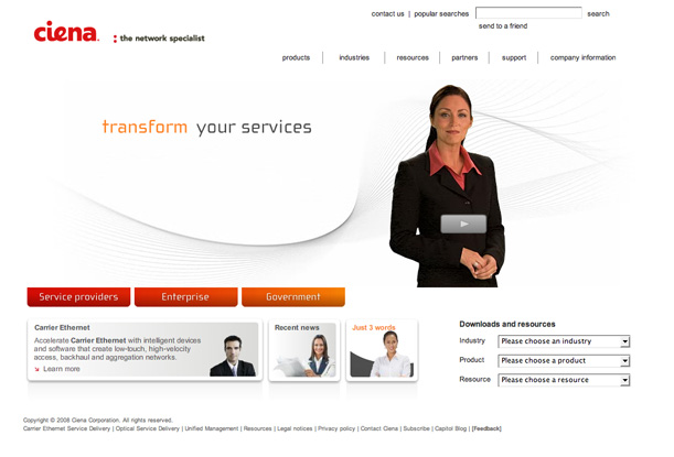 Ciena.com in 2008