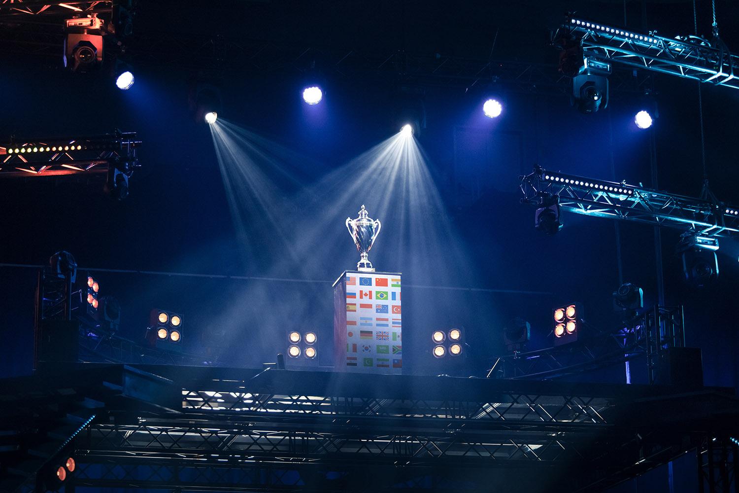 trophy with lights