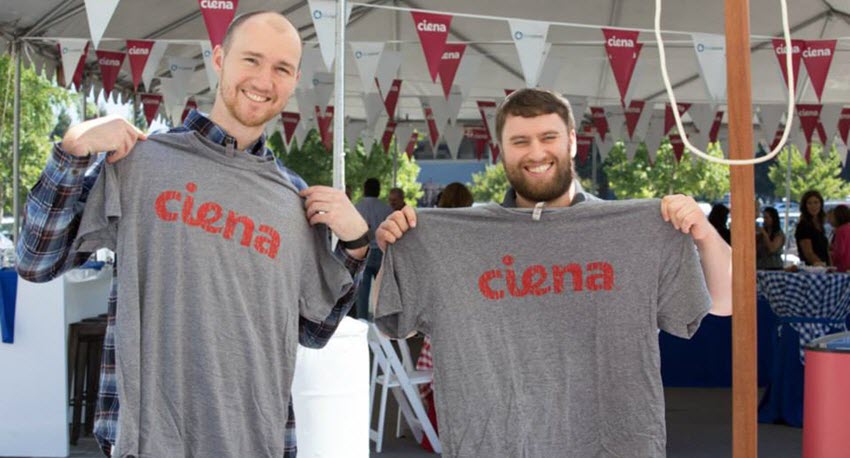 Cyan employees Ciena t-shirts