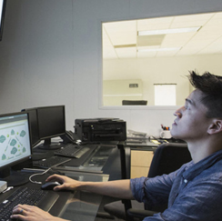 Man working on computer 