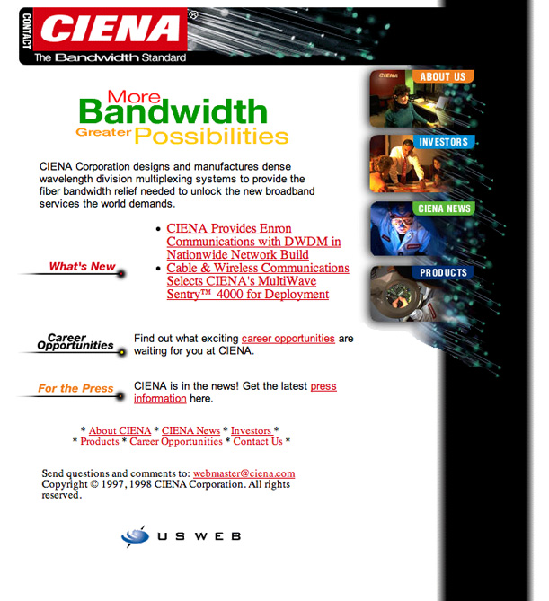 Ciena.com in 1997