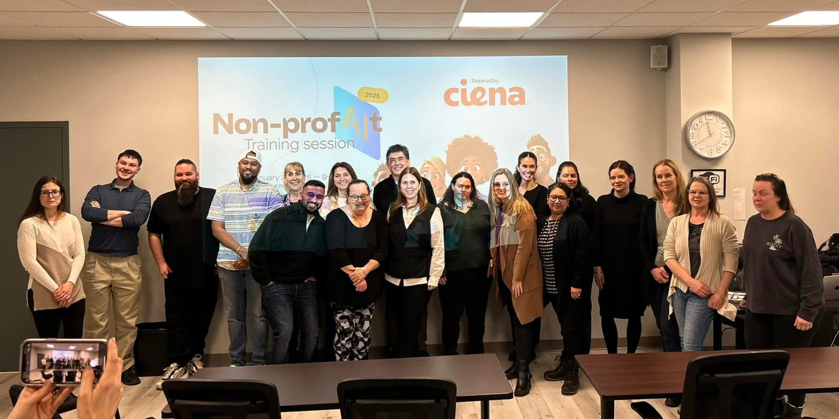 Non-profit members participating in Ai training session