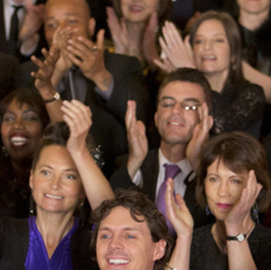 Applauding crowd