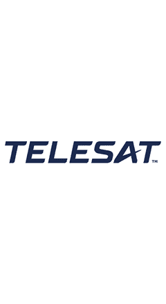the logo for Telesat