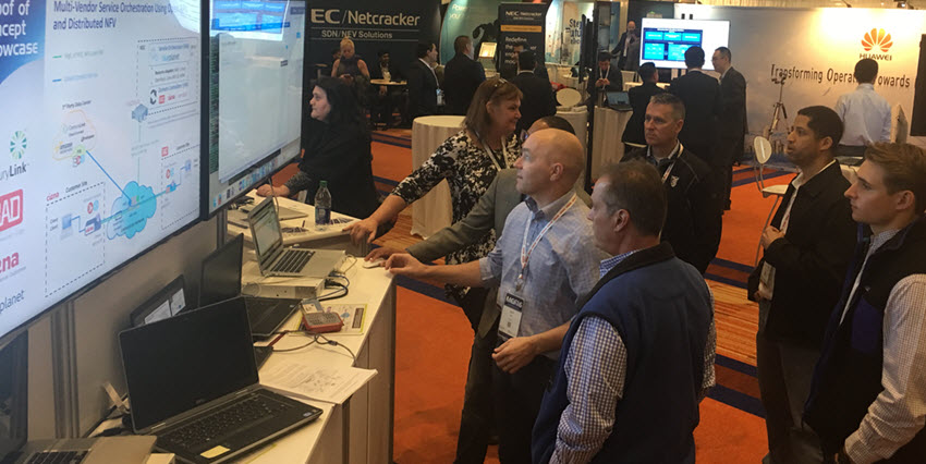 The Ciena team demonstrates the Proof of Concept demo at MEF16