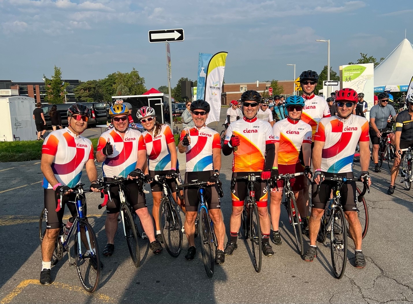 ciena employees on bikes