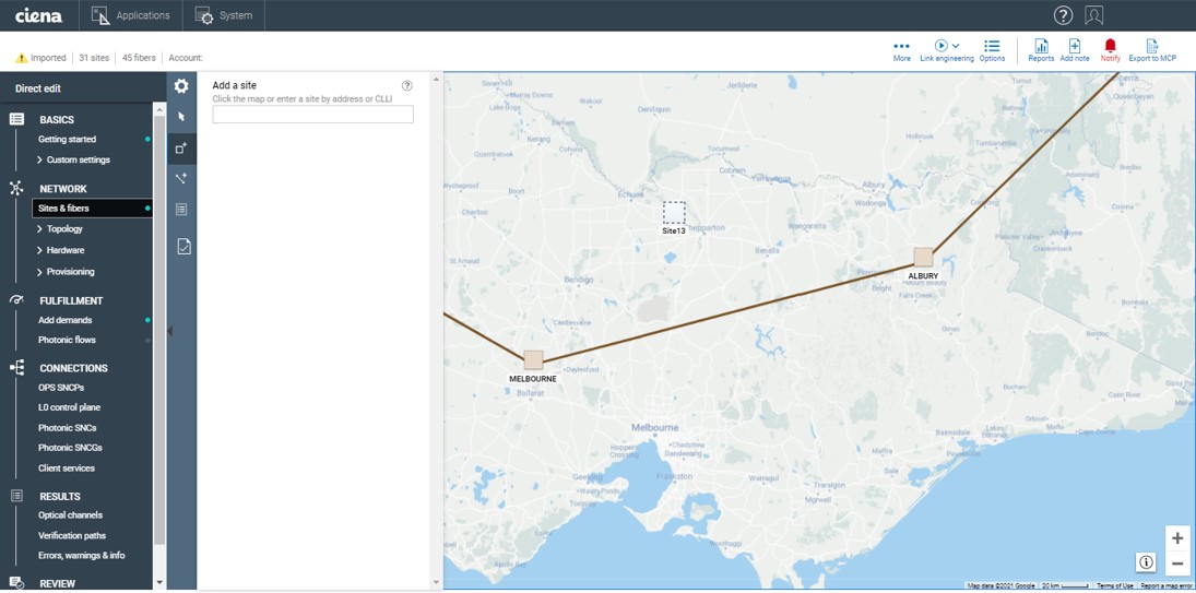 PlannerPlus screen capture of map zoomed in
