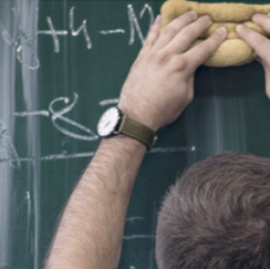 Erasing a chalkboard