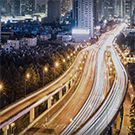 Picture of a bridge at night