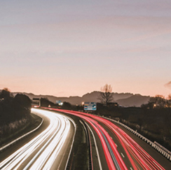 Streaks of light on a highway