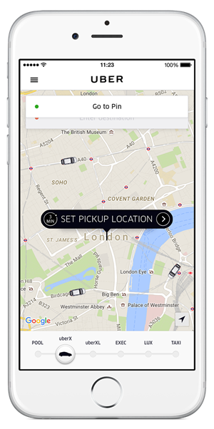 Uber London screen shot