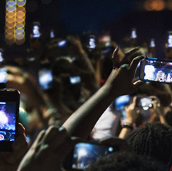 Concert crowd with phones