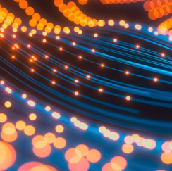 Yellow blue abstract lights