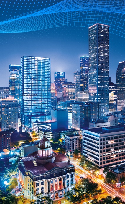 Houston skyline at night