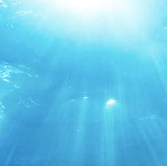 Rays of light through water