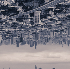 Upside-down cityscape