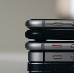 Stack of old to new iPhones