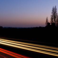 Long-exposure car headlights