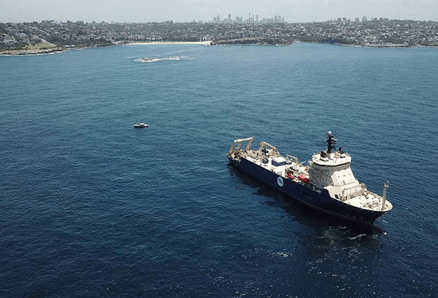 an image of a ship on water