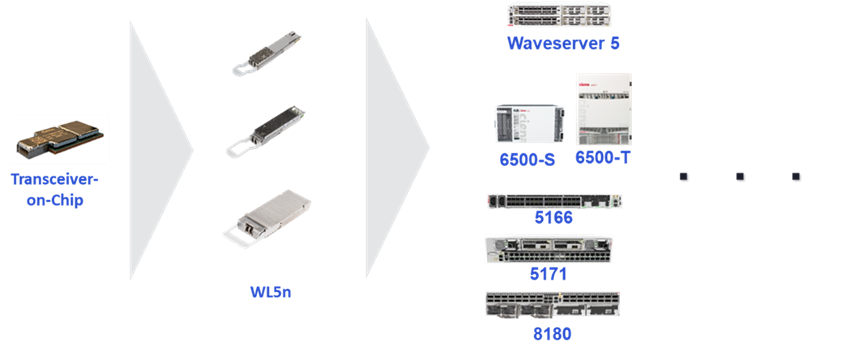 WaveLogic 5 Nanoと製品の例