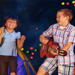 Singing kids at summer camp