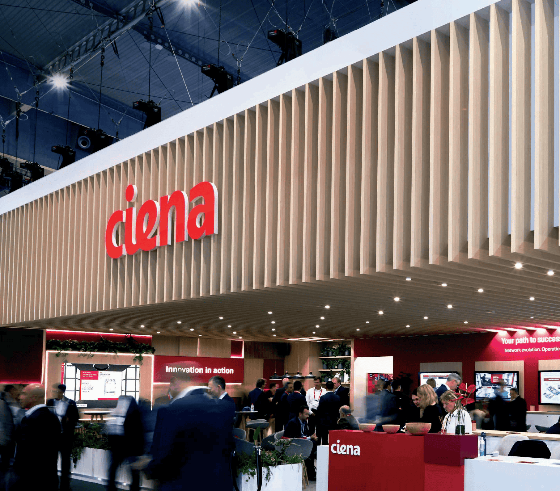 the Ciena booth at the Mobile World Congress event