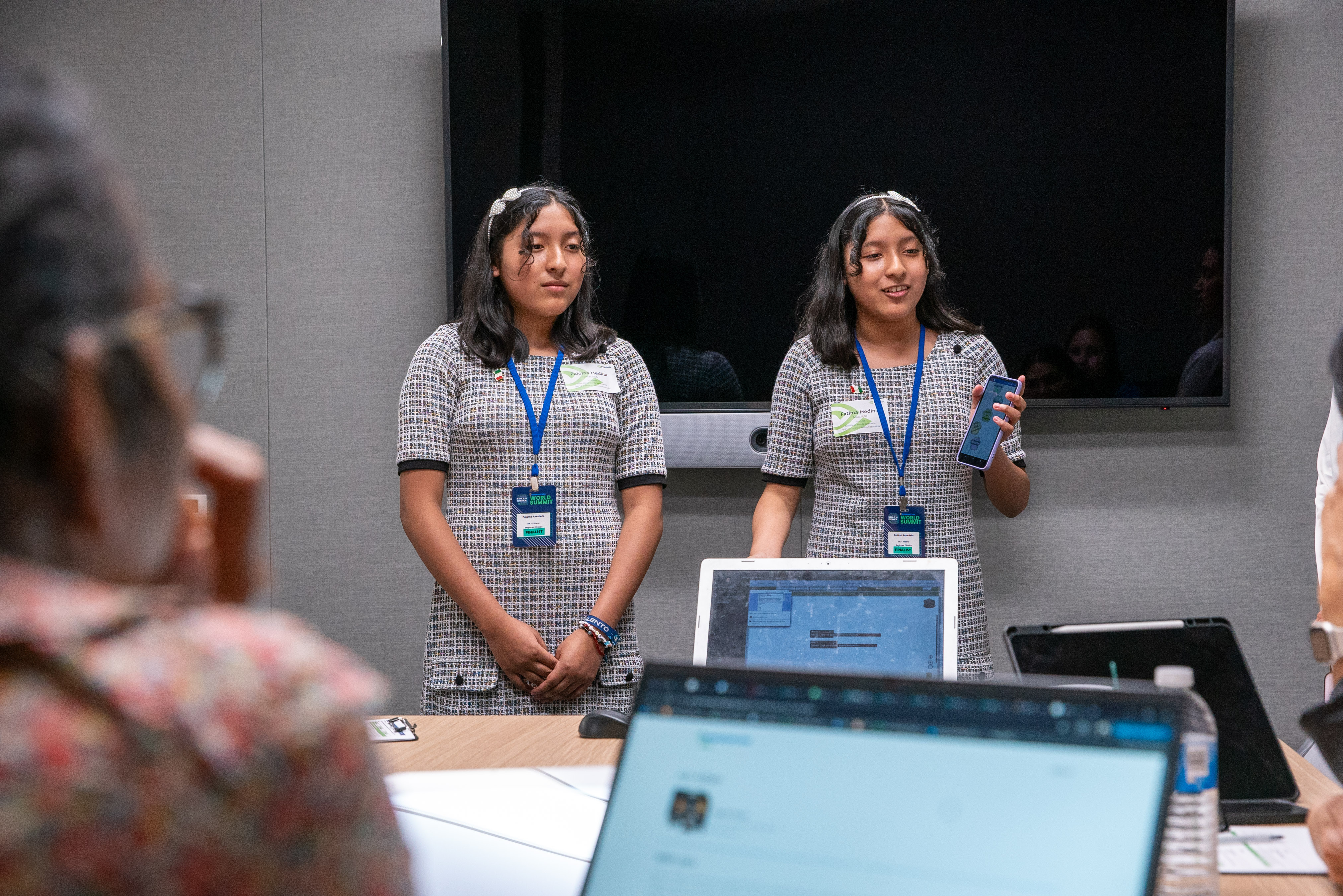 Fatima and Paloma at the Technovation Girls finals