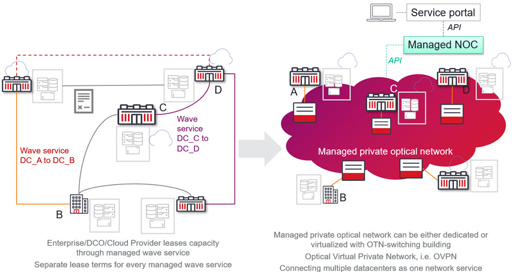 Managed Private Optical Network cloud