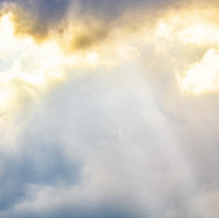 Rays of light through clouds