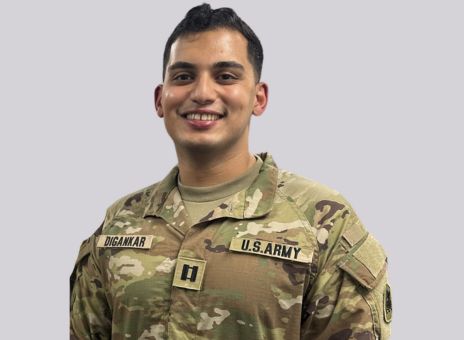 Fahad in uniform on a grey background