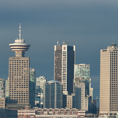 Cityscape gray sky