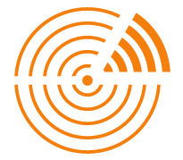 Orange circle with arrows