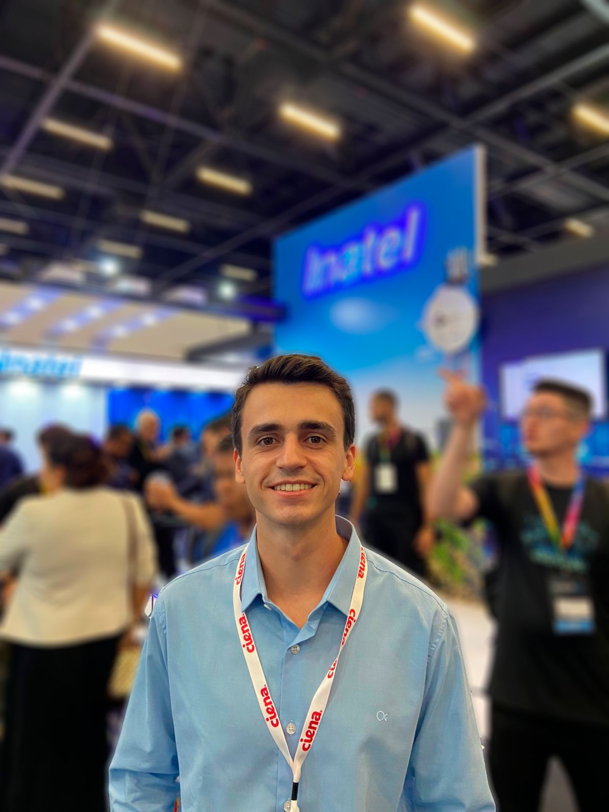 Man smiling on tradeshow floor