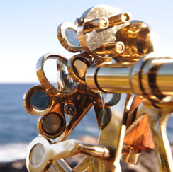 Telescope and beach