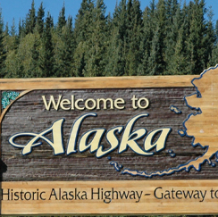 Welcome to Alaska sign