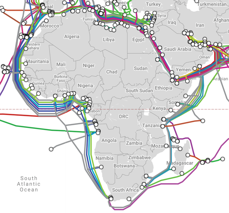 Map+of+massive+amount+of+submerged+bandwidth+encircling+Africa_Source%3A+TeleGeography