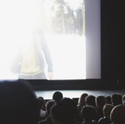 Crowd at theater