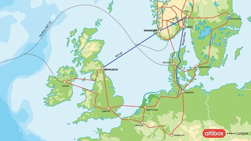 Altibox Carrier network showing NO UK submarine cable_Source Altibox Carrier