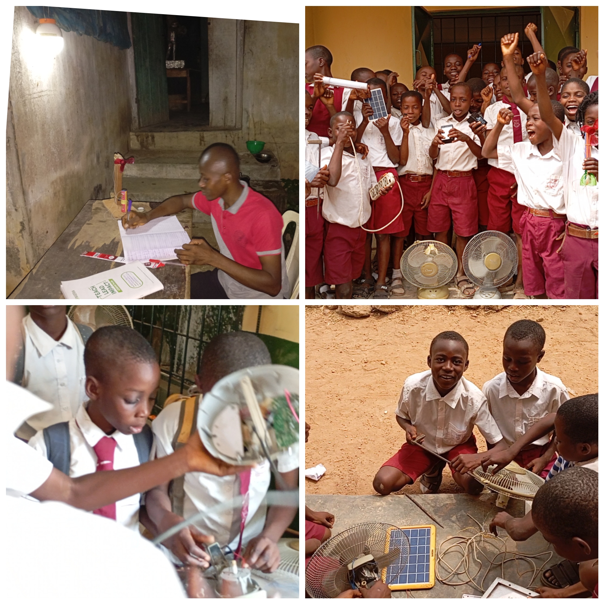 Students with their solar-powered appliances