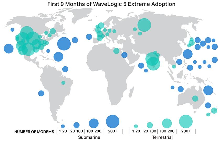 Map+showing+first+9+month+of+WaveLogic+5+Extreme+Adoption