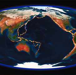 Globe with submarine connections