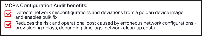 List of MCP Configuration Audit Benefits