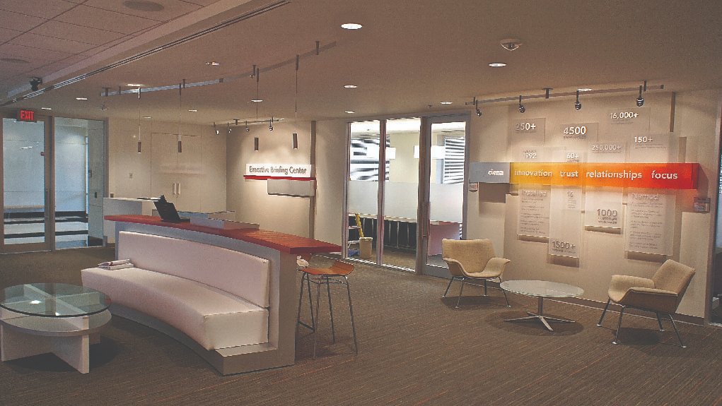 Seating area in the Executive Briefing Center