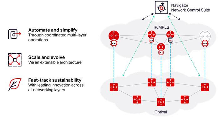 Ciena's coherent routing diagram