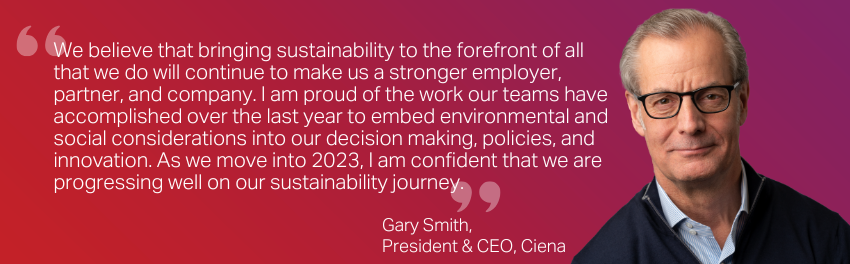 Gary Smith_Ciena_Sustainability Report Quote