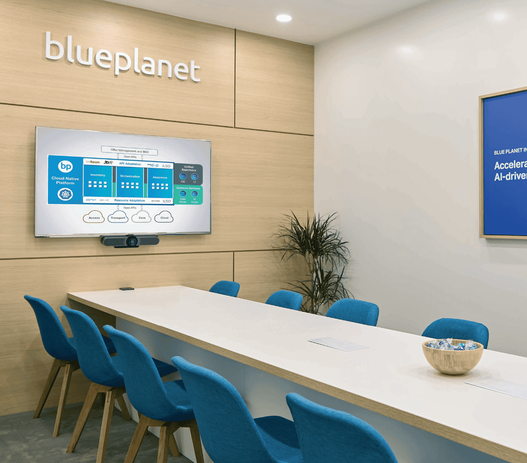 the blue planet room at the mobile world congress event