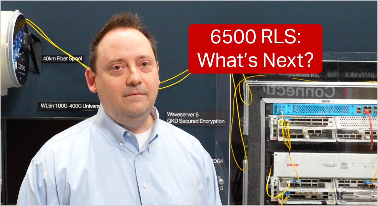 Kent Jordan infront of Ciena's 6500 RLS product